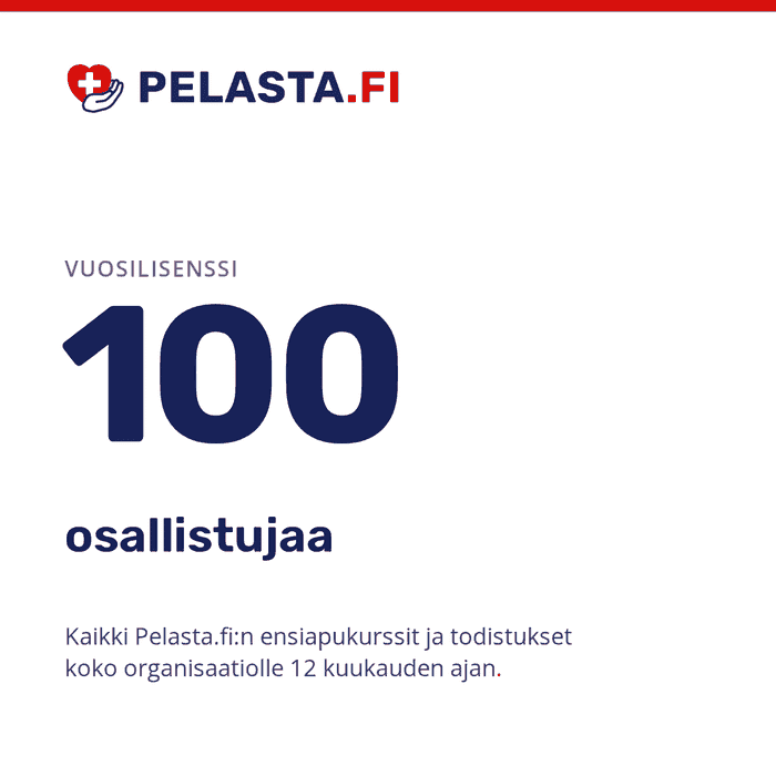 Vuosilisenssi 100 osallistujaa