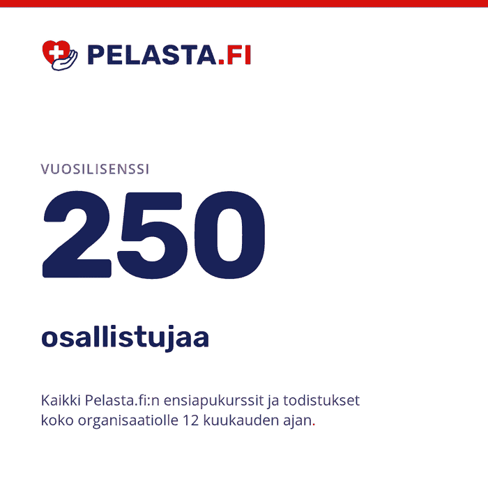 Vuosilisenssi 250 osallistujaa